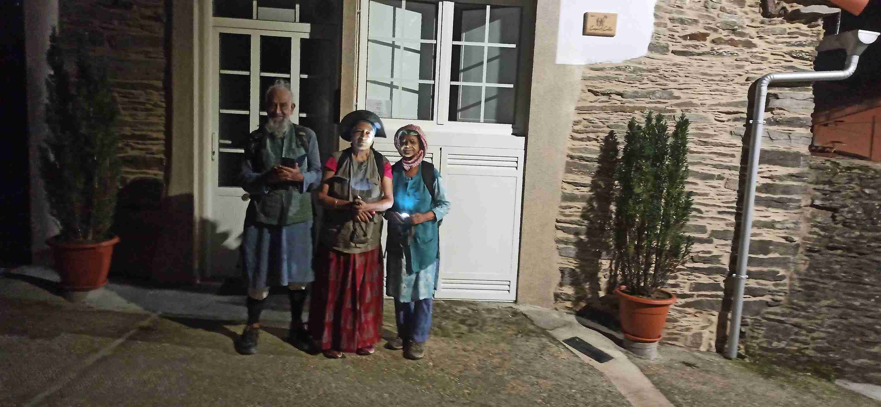 The adventurous trio, ready for another day's walk (Photo Credit: Sudha Mahalingam)