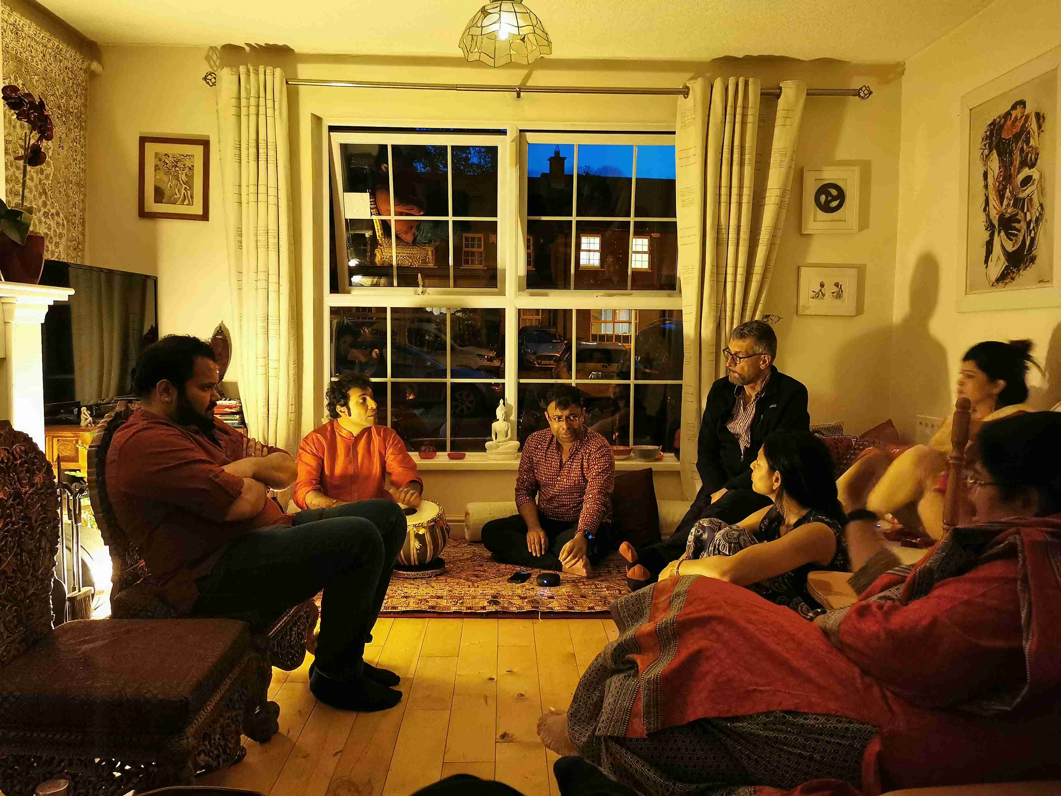 A mehfil of Indian classical music at Yameema Mitha's home in Dublin, Ireland (Photo Credit: Priyanka Borpujari)