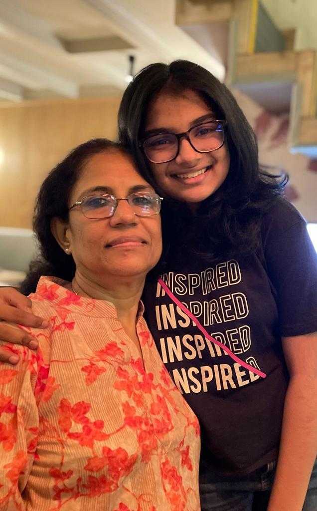 <b>Geetha with her elder grandchild/Image courtesy: Author</b>